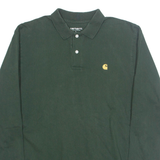 CARHARTT Mens Polo Shirt Green Long Sleeve L