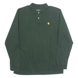 CARHARTT Mens Polo Shirt Green Long Sleeve L