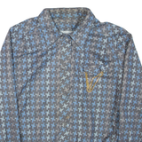 Womens Blazer Jacket Blue Geometric L