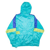 Mens Rain Jacket Blue Hooded L