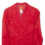 KENZO Womens Blazer Jacket Red Linen M