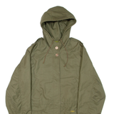 Mens Parka Jacket Green Hooded XL