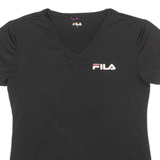 FILA Womens T-Shirt Black V-Neck L