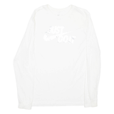 NIKE Womens T-Shirt White Long Sleeve L