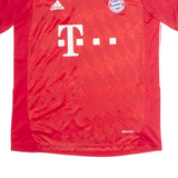 ADIDAS FC Bayern Munchen Mens Football Shirt Jersey Red V-Neck M