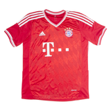 ADIDAS FC Bayern Munchen Mens Football Shirt Jersey Red V-Neck M