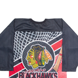 CCM Hockey Chicago Blackhawks Mens Jersey Black Long Sleeve USA V-Neck S