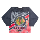 CCM Hockey Chicago Blackhawks Mens Jersey Black Long Sleeve USA V-Neck S