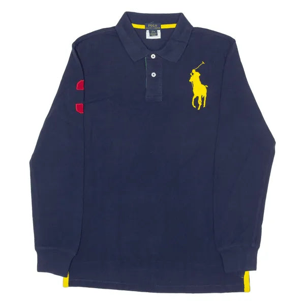 POLO RALPH LAUREN Polo Shirt Blue Long Sleeve Boys L