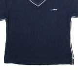 ADIDAS Womens T-Shirt Blue V-Neck UK 12