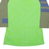 REEBOK Womens T-Shirt Green Long Sleeve V-Neck S