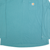 CARHARTT Relaxed Fit Womens Jersey Blue Long Sleeve 1/4 Zip 2XL