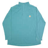 CARHARTT Relaxed Fit Womens Jersey Blue Long Sleeve 1/4 Zip 2XL
