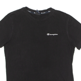 CHAMPION Mens T-Shirt Black Crew Neck S
