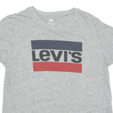 LEVI'S Womens T-Shirt Grey Crew Neck M