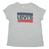 LEVI'S Womens T-Shirt Grey Crew Neck M