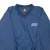 STARTER Jets Basketball Mens Pullover Jacket Blue Nylon XL