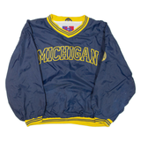 Michigan Mens Pullover Jacket Blue Nylon USA XL