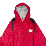 Wisconsin Mens Jacket Red USA Hooded XL