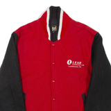 Mens Bomber Jacket Red Wool Colourblock L