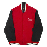 Mens Bomber Jacket Red Wool Colourblock L
