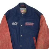 Mens Bomber Jacket Blue Leather S