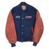 Mens Bomber Jacket Blue Leather S