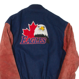 Mens Bomber Jacket Blue Leather S