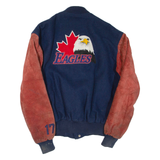 Mens Bomber Jacket Blue Leather S