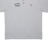 CARHARTT Garrety Glass Loose Fit Mens T-Shirt Grey Button Neck L