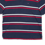 TOMMY HILFIGER Mens Polo Shirt Blue Striped 2XL