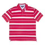 TOMMY HILFIGER Mens Polo Shirt Red Striped XL
