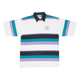 CLASSIC COLLECTION Grand Falls Golf Club Mens Polo Shirt Blue Striped L
