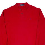 POLO RALPH LAUREN Mens Polo Shirt Red Long Sleeve XL