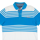 TOMMY HILFIGER Custom Fit Mens Polo Shirt Blue Striped L