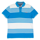 TOMMY HILFIGER Custom Fit Mens Polo Shirt Blue Striped L