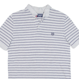 CHAPS Mens Polo Shirt Grey Striped S