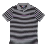 CHAPS Mens Polo Shirt Grey Striped M