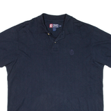 CHAPS RALPH LAUREN Mens Polo Shirt Blue Striped L