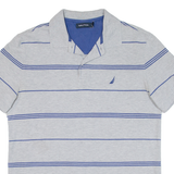 NAUTICA Mens Polo Shirt Grey Striped M
