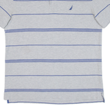 NAUTICA Mens Polo Shirt Grey Striped M