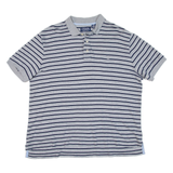 CHAPS Mens Polo Shirt Grey Striped L