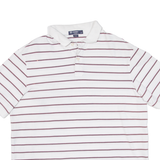 CREMIEUX Mens Polo Shirt White Striped L