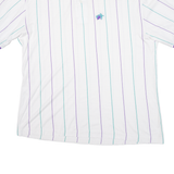 BOAST Mens Polo Shirt White Striped L