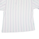 BOAST Mens Polo Shirt White Striped L