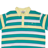 WINDRIDGE Mens Polo Shirt Green Striped 2XL