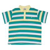 WINDRIDGE Mens Polo Shirt Green Striped 2XL