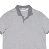 CALVIN KLEIN Mens Polo Shirt Grey Striped M