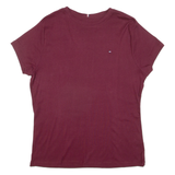 TOMMY HILFIGER Girls T-Shirt Maroon 2XL