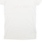 CALVIN KLEIN JEANS Womens T-Shirt White V-Neck M
